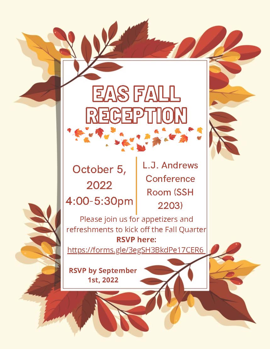 Flyer for EAS Fall Reception