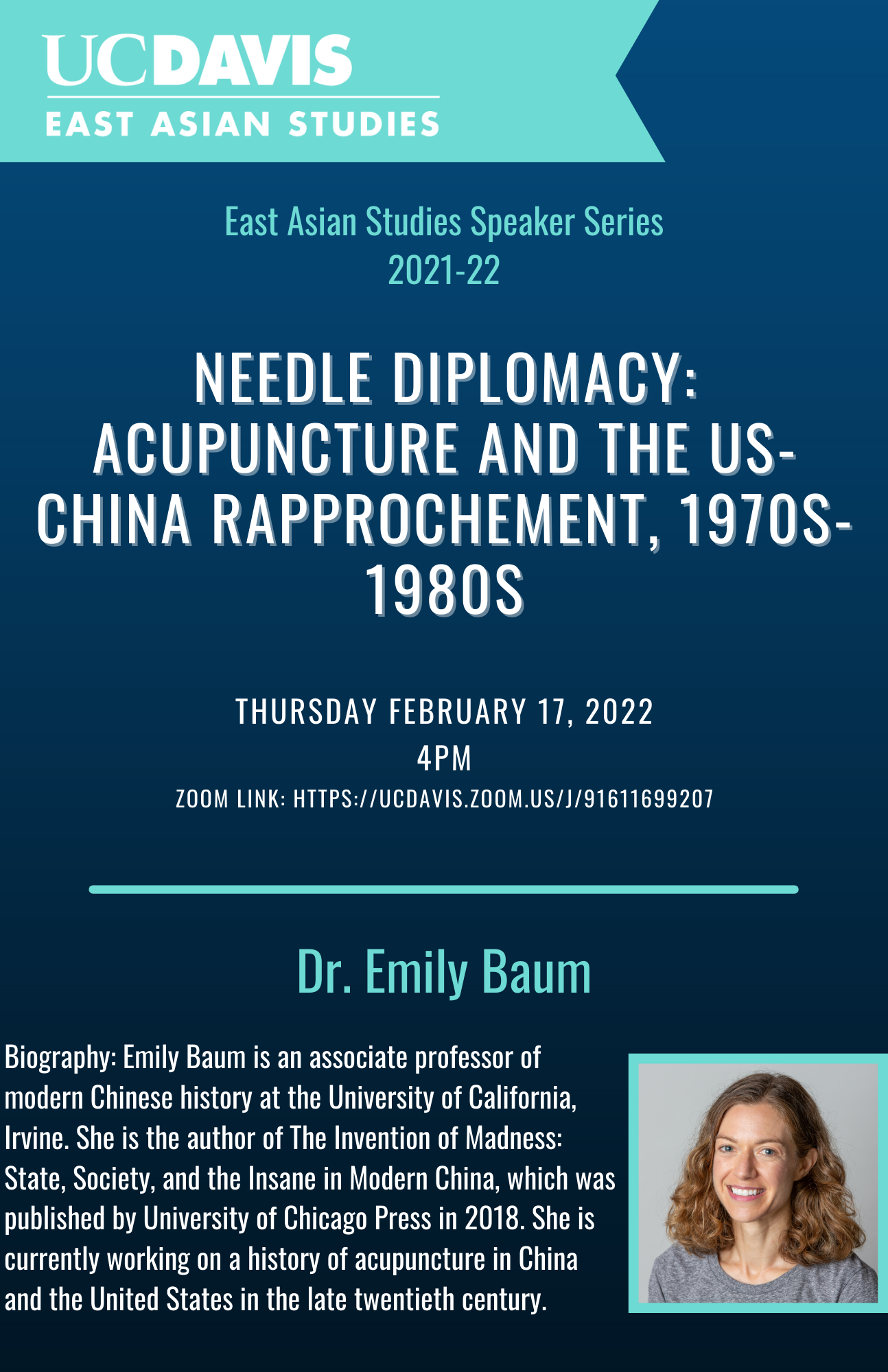 Flyer for Dr. Emily Baum