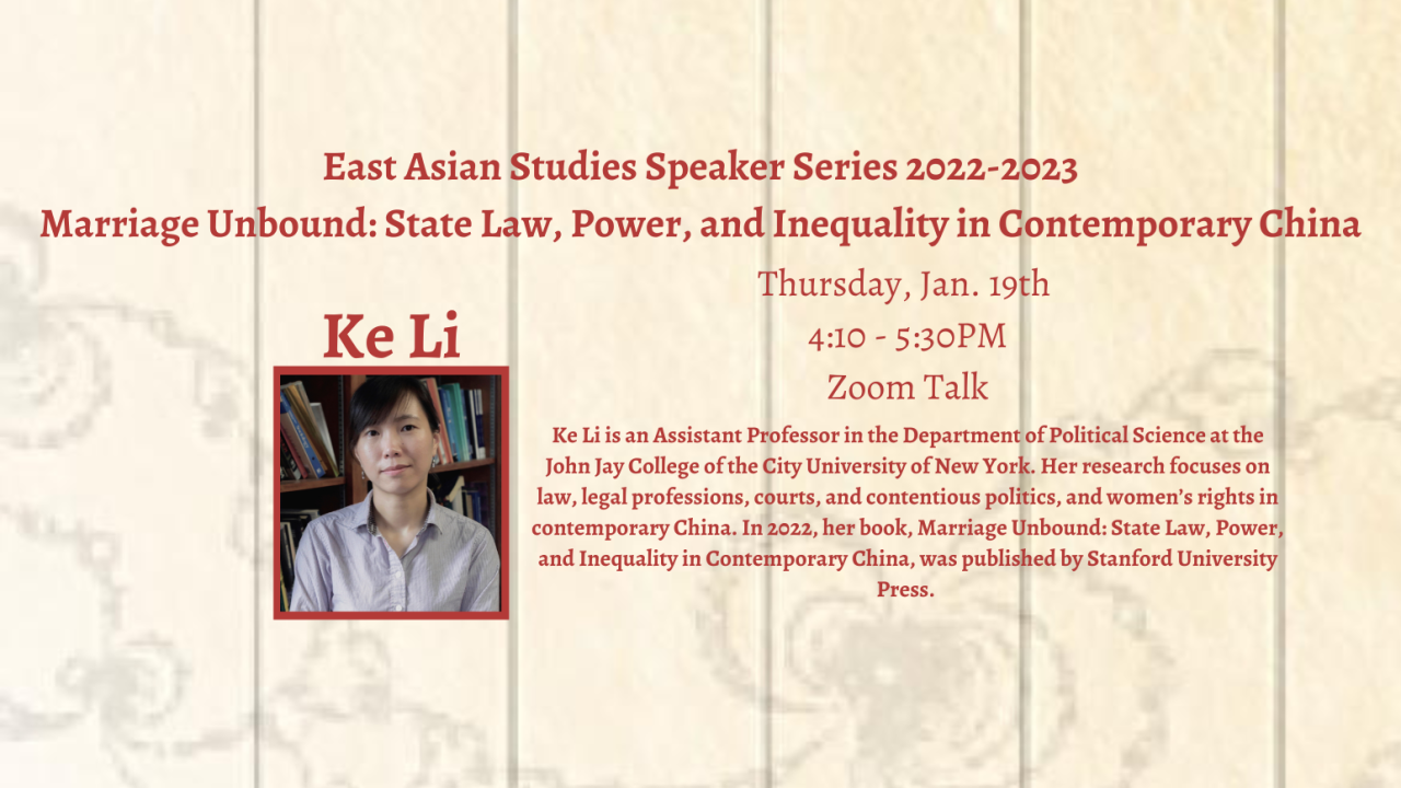 Flyer for EAS Zoom Talk