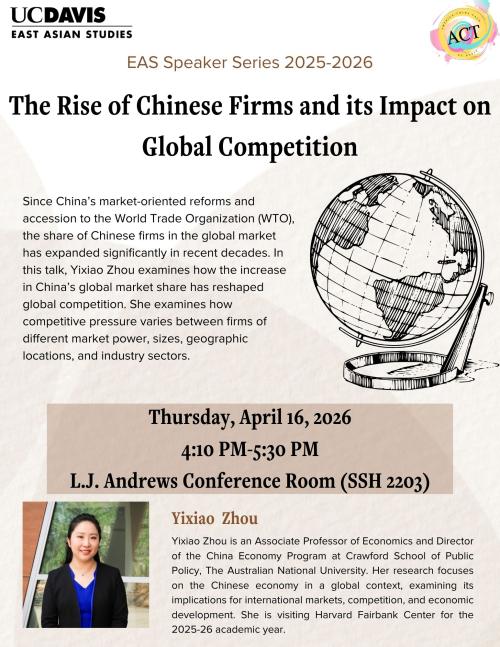 Flyer for a lecture titled "The Rise of Chinese Firms and its Impact on Global Competition."